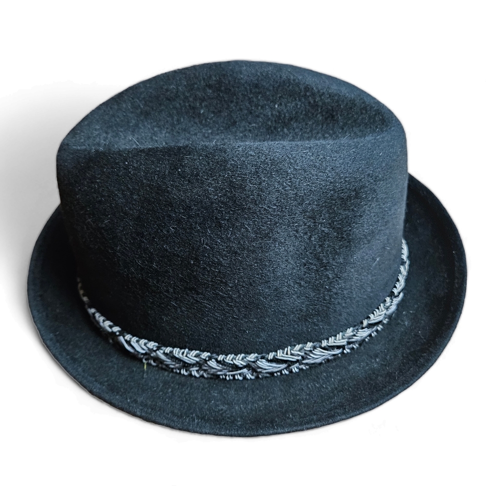 Vintage Beaver Hats Men's Black Felt Fedora Hat Size 6 3/4